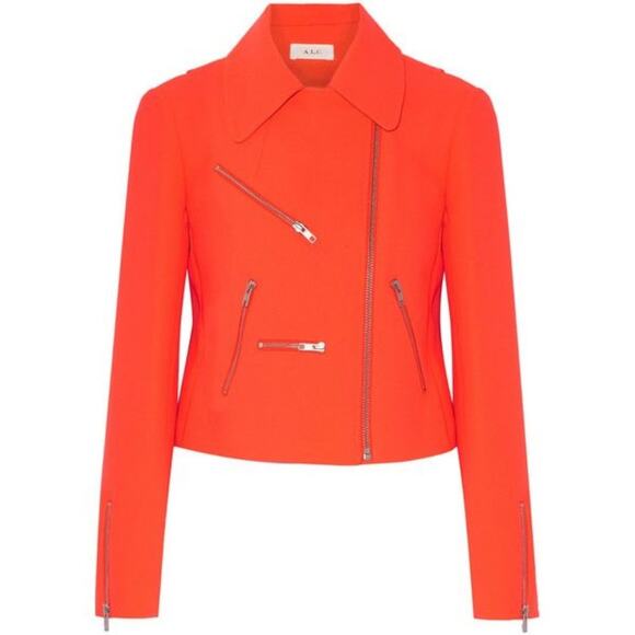 A.L.C. Ekberg Double-Face Scuba Moto Jacket - Neon Orange - Picture 1 of 13